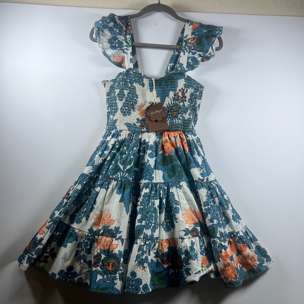 New Anthropologie Forever That Girl Mini Dress Womens Smocked Ruffle Tiered XS